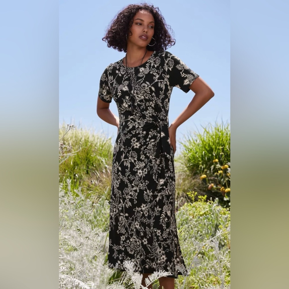 Johnny Was Dress NWT The Janie Favorite Side Tie Knit 1XL Midi Soft